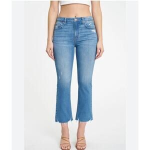 ☀️Eunina Emery Frenzy High Rise Distressed Cropped Bootcut Jeans Blue 5/27W NWT